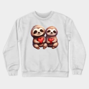 Valentine Sloth Couple Crewneck Sweatshirt